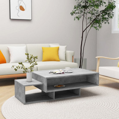 Vidaxl Grey Coffee Table Concrete 105X55x32 Cm Engineered Wood Large