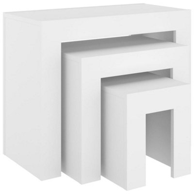 B&Q -  Nesting Coffee Tables 3 Pcs White Engineered Wood