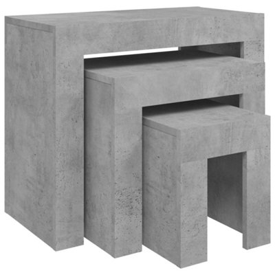 Vidaxl Nesting Coffee Tables 3 Pcs Concrete Engineered Wood Grey