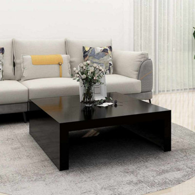 Vidaxl Black Coffee Table 100X100x35 Cm Engineered Wood