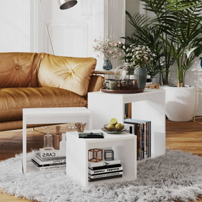 Vidaxl Nesting Tables 3 Pcs Engineered Wood White
