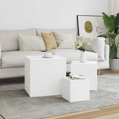 Vidaxl Side Tables 3 Pcs White Engineered Wood from B&Q