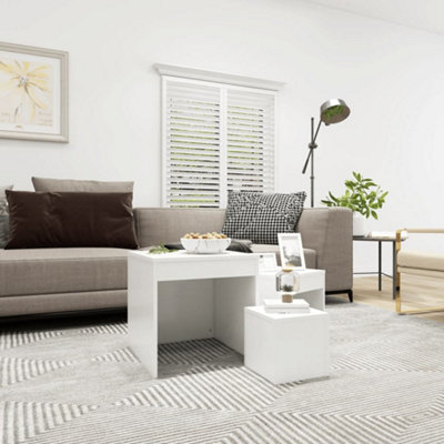 B&Q -  Nesting Tables 3 Pcs White Engineered Wood