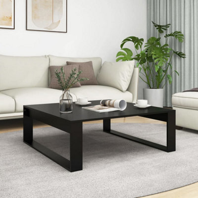 Vidaxl Black Coffee Table 100X100x35 Cm Engineered Wood Coffee Tables