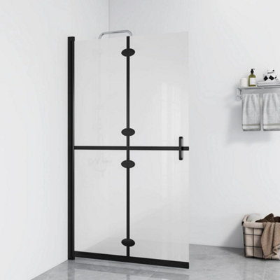 Vidaxl Foldable Walk-In Shower Wall Frosted Esg Glass 70X190 Cm Shower Walls