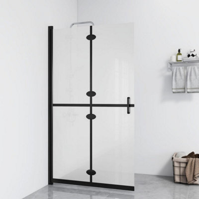 Vidaxl Foldable Walk-In Shower Wall Frosted Esg Glass 90X190 Cm