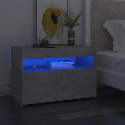 B&Q -  Bedside Cabinet & Led Lights Concrete Grey 60X35X40 Cm