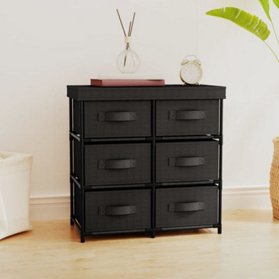 B&Q -  Storage Cabinet With 6 Drawers 55X29X55 Cm Black Steel