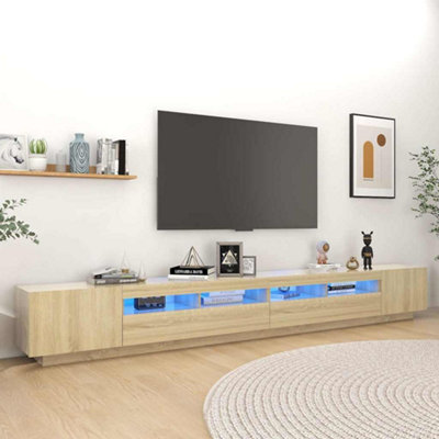 Vidaxl Tv Cabinet With Led Lights Sonoma Oak 300X35x40 Cm