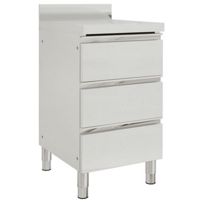 B&Q -  Commercial Kitchen Cabinet With 3 Drawers 50X60X96 Cm