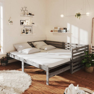 Vidaxl Pull-Out Day Bed Without Mattress Grey 2X(90X200)Cm from B&Q