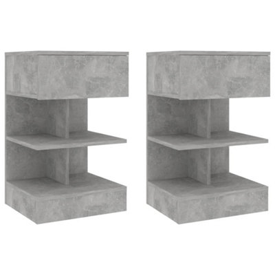 B&Q -  Bedside Cabinets 2 Pcs Concrete Grey 40X35X65 Cm