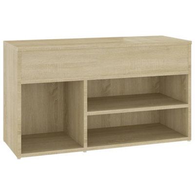 Vidaxl Shoe Bench Sonoma Oak 80X30X45 Cm Engineered Wood from B&Q