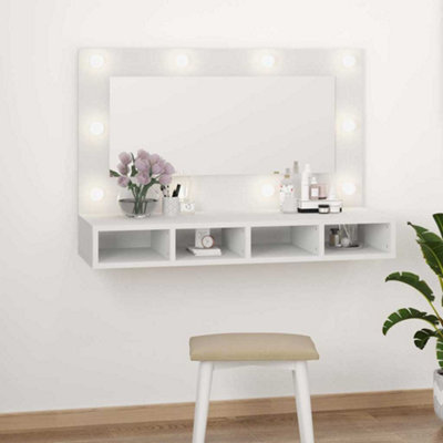 Vidaxl Mirror Cabinet With Led 90X31.5x62 Cm White