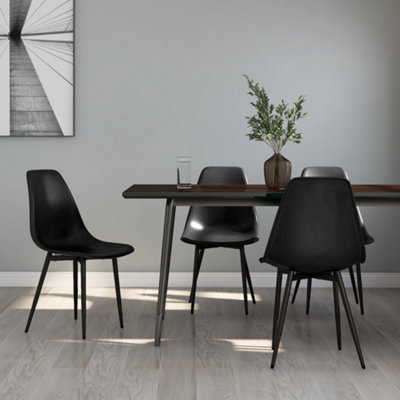 Vidaxl Dining Chairs 4 Pcs Black Pp Dining Chairs from B&Q