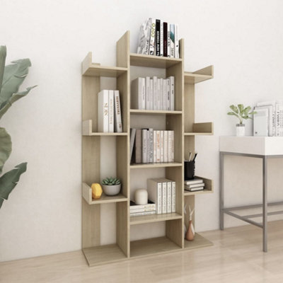 Vidaxl Book Cabinet Sonoma Oak 86X25.5X140 Cm Engineered Wood Book Cabinets from B&Q