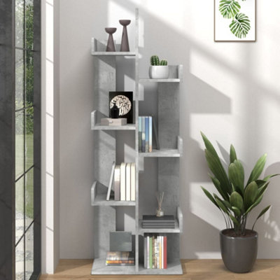VidaXL Book Cabinet - Grey - Engineered Wood - 48x25.5x140 cm - Image 3