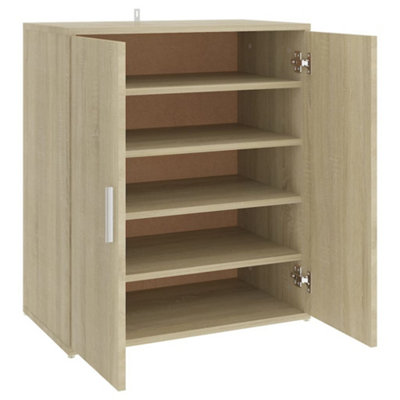 Vidaxl Shoe Cabinet Sonoma Oak 60X35X70 Cm Engineered Wood from B&Q