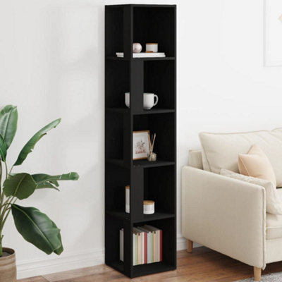 Vidaxl Corner Cabinet Black Engineered Wood Standing Shelf Storage Cabinet - Image 4