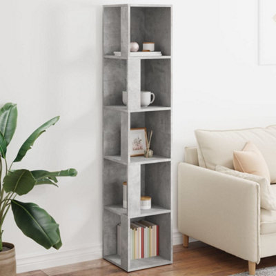 vidaXL Corner Cabinet - Concrete Grey - Engineered Wood - 33x33x164.5 cm - Image 4
