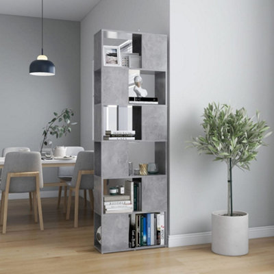 Vidaxl (Concrete Grey) Book Cabinet Room Divider Privacy Screen Organiser Bookcase Highboard - Image 3