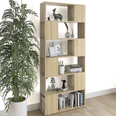 B&Q -  Book Cabinet Room Divider Sonoma Oak 80X24X186 Cm Engineered Wood