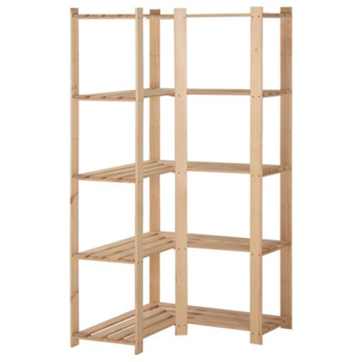 Vidaxl 5-Tier Storage Corner Rack 82.5X82.5X170 Cm Solid Pinewood from B&Q