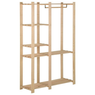Vidaxl Clothes Rack 110X38X170 Cm Solid Pinewood from B&Q