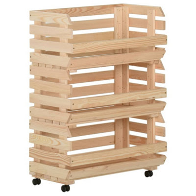 Vidaxl Vegetable Trolley 57X30X80 Cm Solid Pinewood from B&Q
