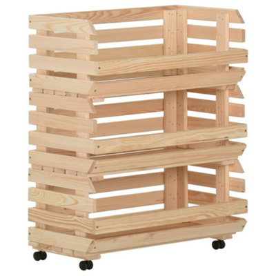 Vidaxl Vegetable Trolley 77X30X80 Cm Solid Pinewood Vegetable Trolleys from B&Q