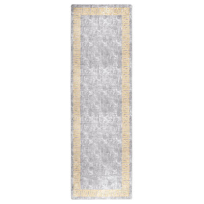 B&Q -  Rug Washable 80X300 Cm Grey Anti Slip
