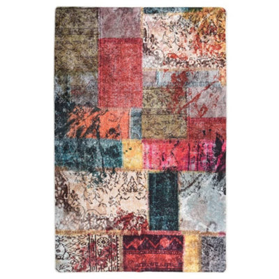 Berkfield Rug Washable Patchwork 80X150 Cm Multicolour Anti Slip from B&Q
