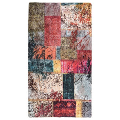 Berkfield Rug Washable Patchwork 190X300 Cm Multicolour Anti Slip from B&Q