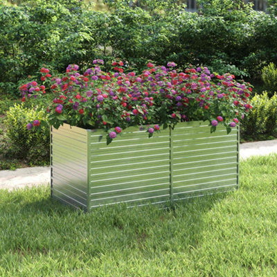 B&Q -  Garden Raised Bed 160X80X77 Cm Galvanized Steel Silver