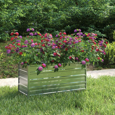 B&Q -  Garden Raised Bed 100X40X45 Cm Galvanized Steel Silver