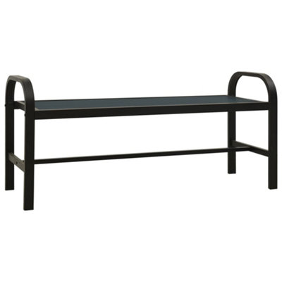 Vidaxl Black Garden Bench 124.5 Cm Steel And Wpc