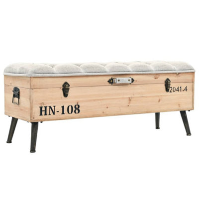 B&Q -  Storage Bench 110 Cm Solid Firwood Storage Bench