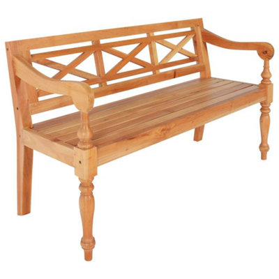 Vidaxl Batavia Bench 123 Cm Solid Mahogany Wood Light Brown from B&Q