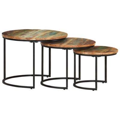 Vidaxl Nesting Tables 3 Pcs Solid Reclaimed Wood from B&Q