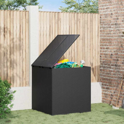 Vidaxl Garden Cushion Box Pe Rattan 100X97.5X104 Cm Black