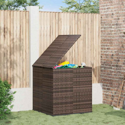 Vidaxl Garden Cushion Box Pe Rattan 100X97.5X104 Cm Brown