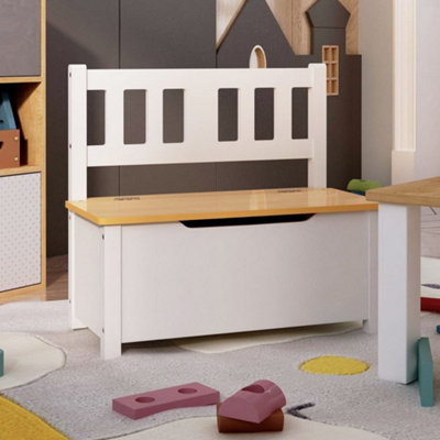 Vidaxl White/Beige Children Storage Bench And 60X30x55 Cm Mdf Children Storage Benches
