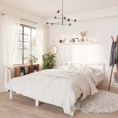 Vidaxl White Bed Frame Without Mattress Solid Wood Double Bed Frames