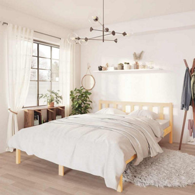 B&Q - 810092  Bed Frame Without Mattress Solid Wood 160X200 Cm