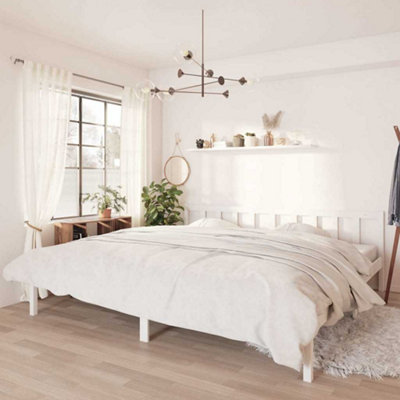 Vidaxl 810103 Vidaxl Bed Frame Without Mattress White Solid Wood 200X200 Cm