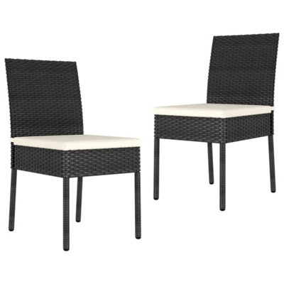 B&Q -  Garden Dining Chairs 2 Pcs Poly Rattan Black