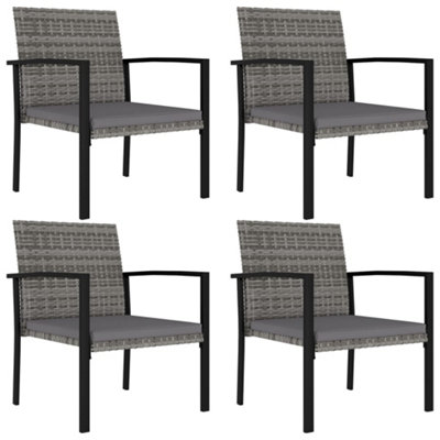 Vidaxl Garden Dining Chairs 4 Pcs Poly Rattan Grey from B&Q