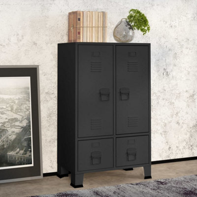 B&Q -  Industrial Wardrobe Anthracite 67X35X107 Cm Steel Wardrobes