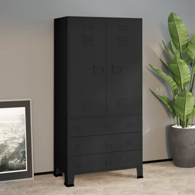 Vidaxl Industrial Wardrobe Black 90X50X180 Cm Metal from B&Q