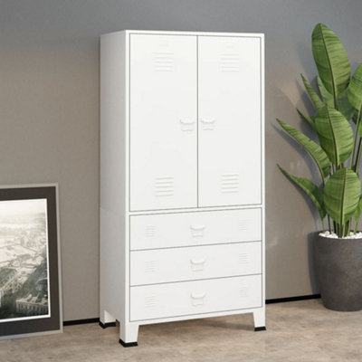B&Q -  Industrial Wardrobe White 90X50X180 Cm Metal